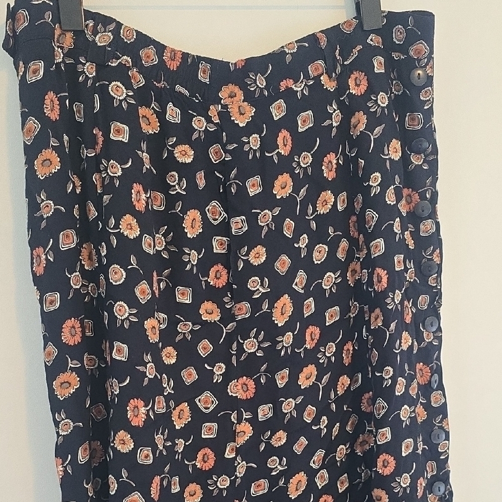 Vintage Plus Size Floral Print Women's Skirt - Picture 3 of 10